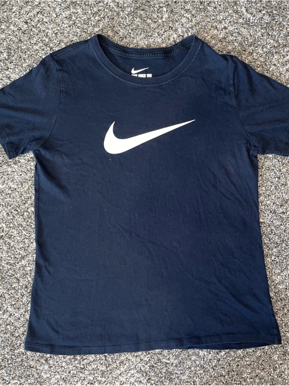 Nike Black Short Sleeve Athletic Tee with White Swoosh Size Womens Large